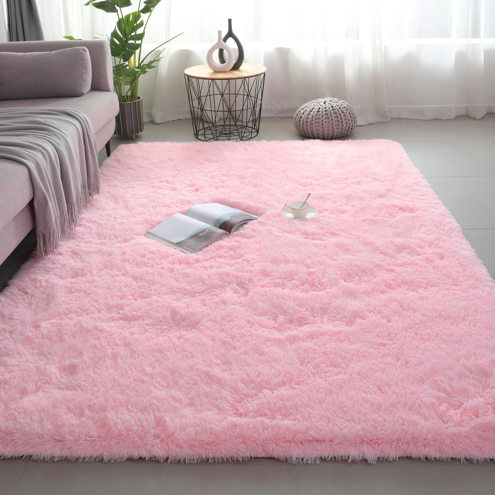 Shag Area Rugs for Bedroom Living Room,6X9 Ultra Soft Fluffy Area Rugs for Dorm, Indoor Carpet Nu... | Amazon (US)