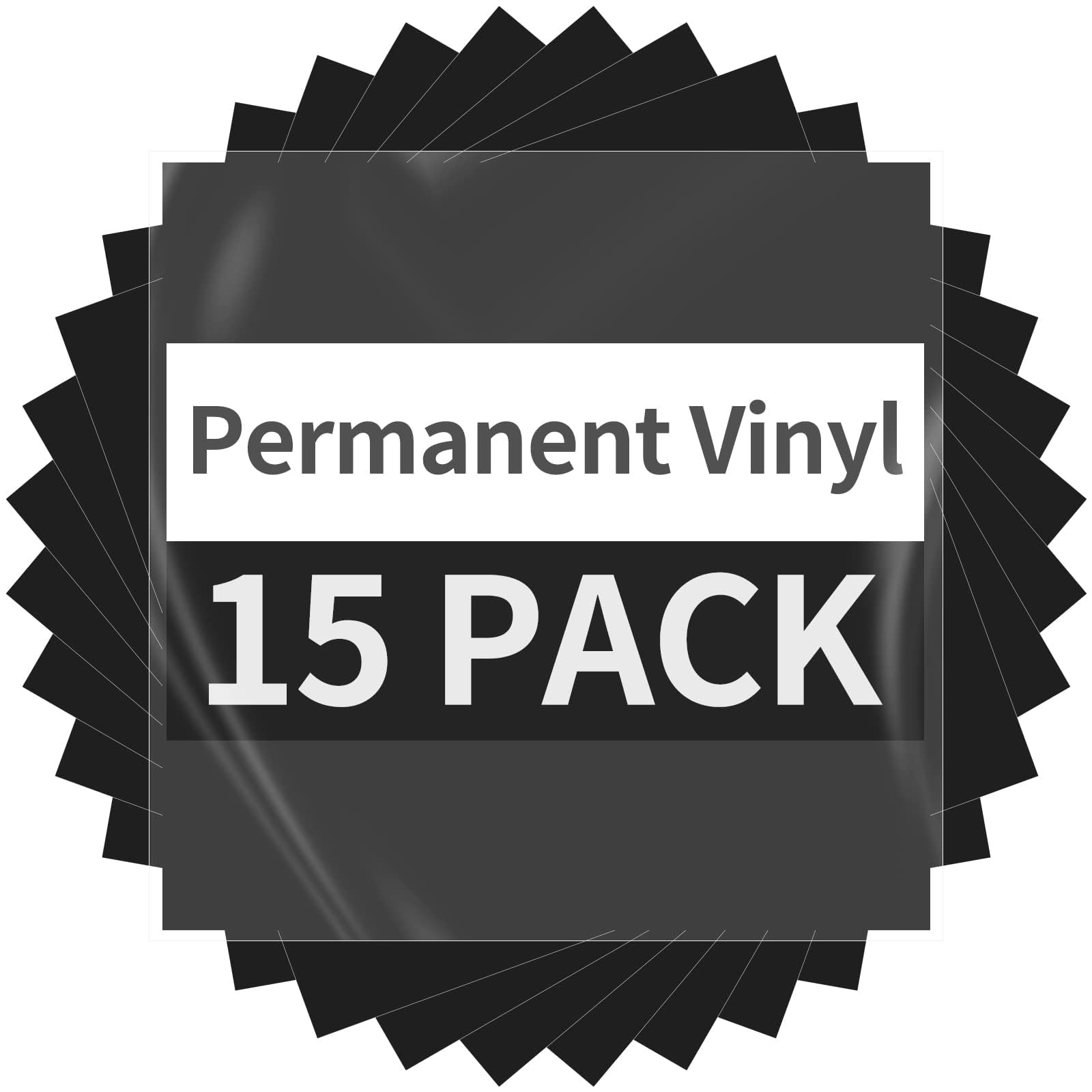 Black Permanent Vinyl - 15 Sheets Glossy Black Adhesive Vinyl 12"x11.8", Black Permanent Adhesive... | Amazon (US)