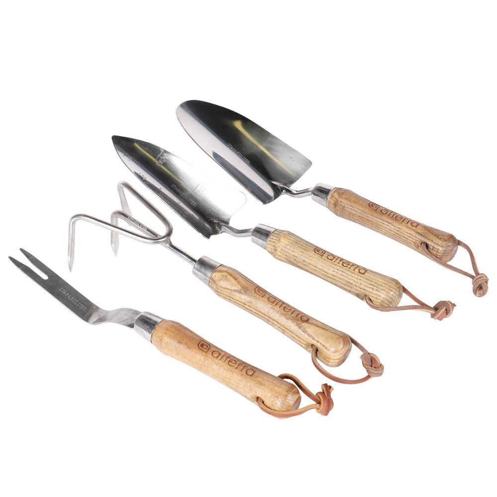 ALTERRA 4 Piece Hand Tool Set, Natural | The Home Depot