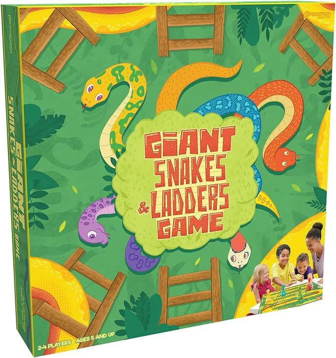 Pressman Giant Snakes & Ladders Game - Classic Gameplay Supersized, 60 months to 1188 months | Amazon (US)