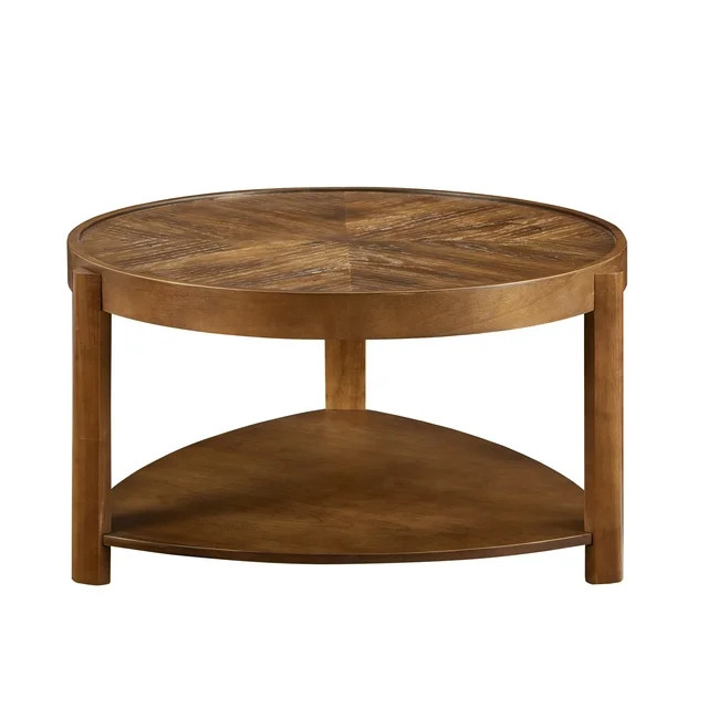 Gexpusm 32" Round Coffee Table, 2-Tier Wood Coffee Table with Storage Shelf for Living Room Bedro... | Walmart (US)