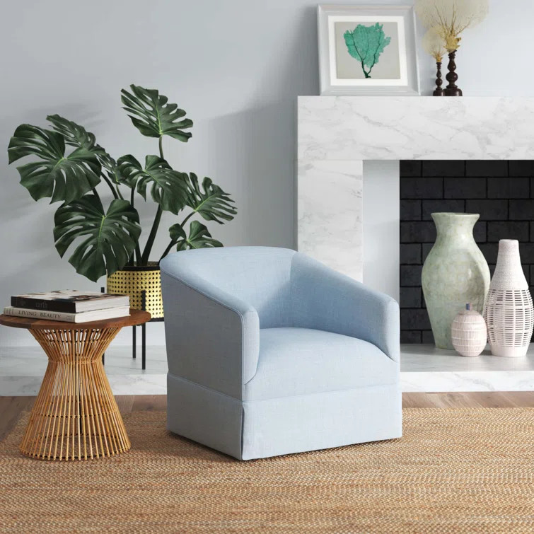 Delaplaine Upholstered Swivel Barrel Chair | Wayfair Professional