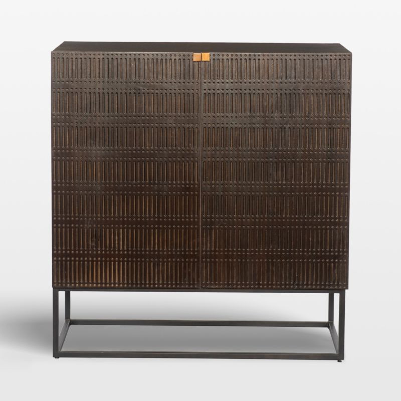 Ivan Dark Brown Wood Bar Cabinet with Storage | Crate & Barrel | Crate & Barrel