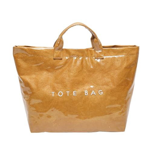 PVC The Tote Bag for Women - Plastic Large Tote Bag Hobo Handbag Letters Print Top Handle Bag Clear Tote Bags(A01 bBrown) | Amazon (US)