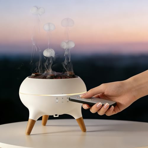 Upgrade Dynamic Jellyfish Diffuser, 250ML Cool Mist Humidifier with 7 Color-Changing Lights, Smoke Ring Effect, Remote Control and 4/8H Timer Setting for Home Bedroom Office Yoga,Auto Shut-Off | Amazon (US)
