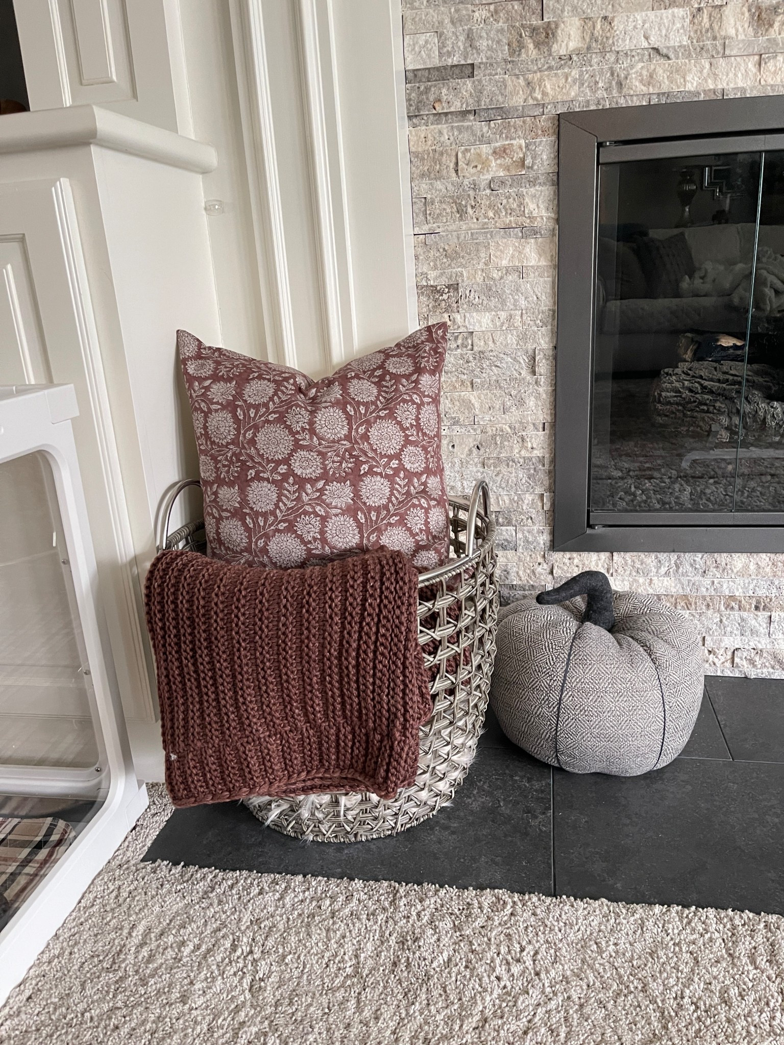 Warm up your hearth this fall with a basket filled with a pillow and throw! 

#LTKSeasonal #LTKTall