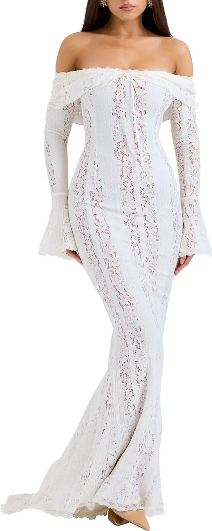 HOUSE OF CB Belle Off the Shoulder Long Sleeve Mermaid Gown | Nordstrom | Nordstrom