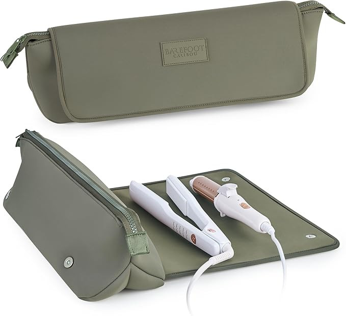 BAREFOOT CARIBOU Hair Tools Travel Bag and Heat Resistant Mat for Flat Irons, Straighteners, Curl... | Amazon (US)