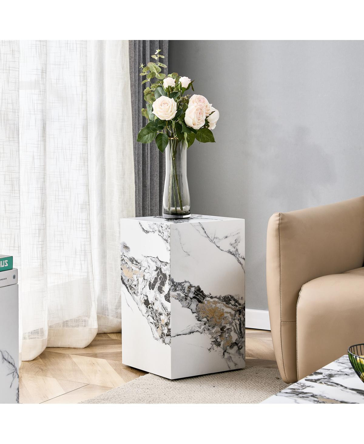 Streamdale Furniture Marble Pattern Mdf Coffee Table - Ready to Use - White | Macy's