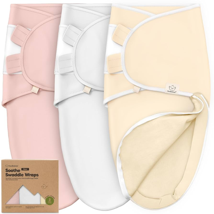 Baby Swaddle Sleep Sacks with Zipper - 3-Pack Swaddles for Newborns 0-3 Months, Infant, Baby Girl... | Amazon (US)