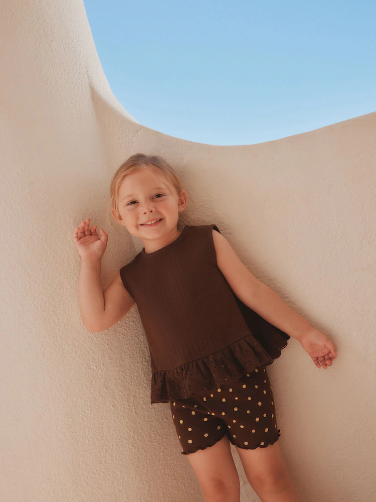 Brown Broderie Vest and Shorts Set (3mths-7yrs) | Next US
