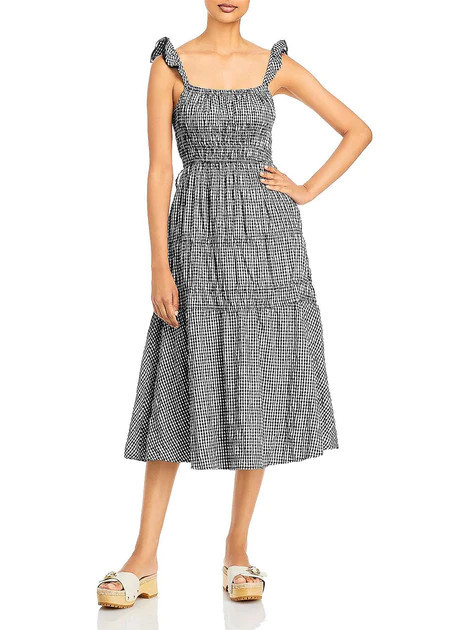 Womens Check Print Mid Calf Sundress | Shop Simon