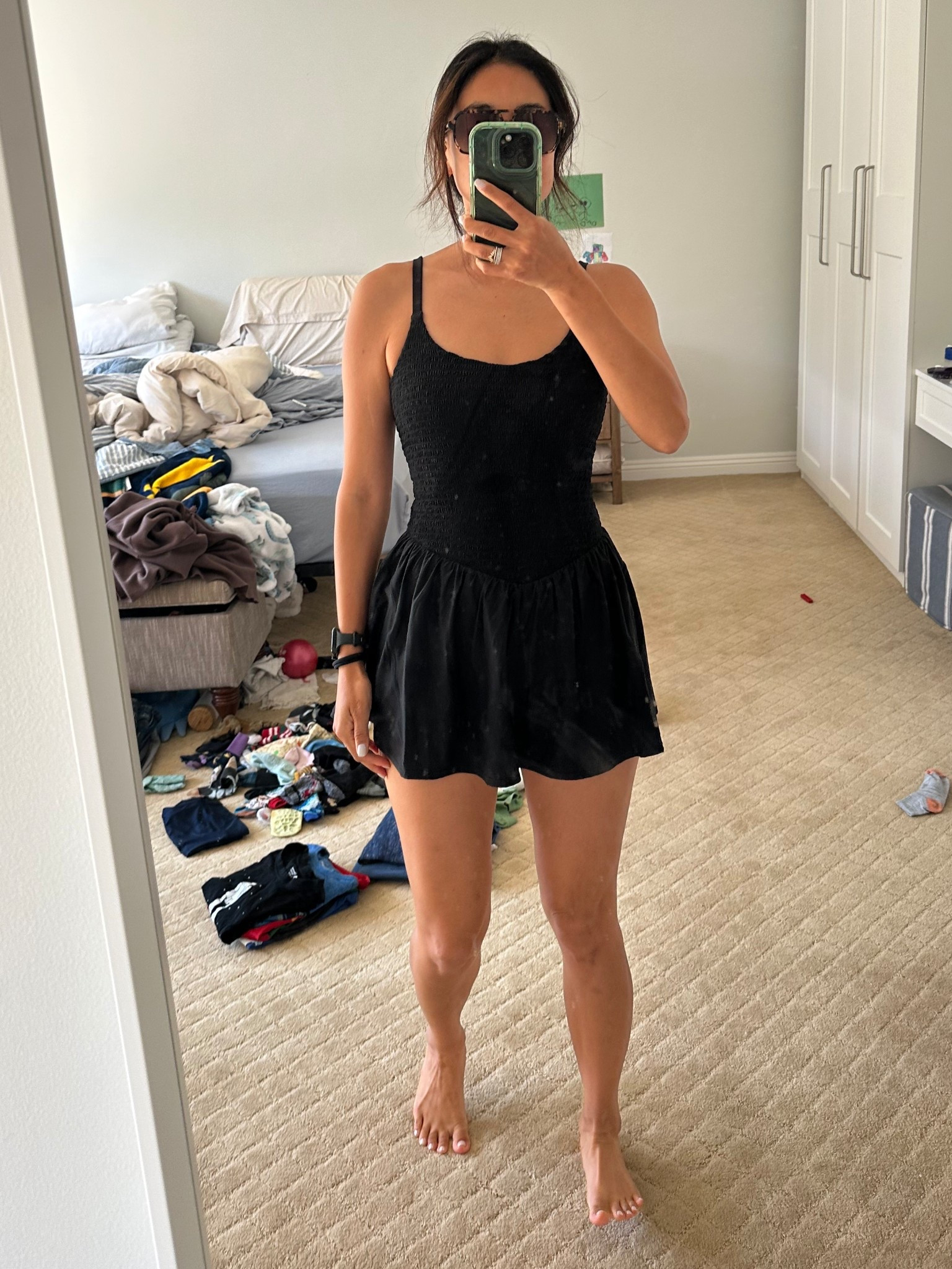 Felt so cute in this little ruched top skirt combo with built in shorts! 

#LTKmomlife #LTKdayinmylife #LTKActive