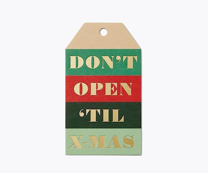 Amazon.com : Rifle Paper Co. Pack of 8 Don't Open 'til X-Mas Gift Tags for Holiday Gifts, Include... | Amazon (US)