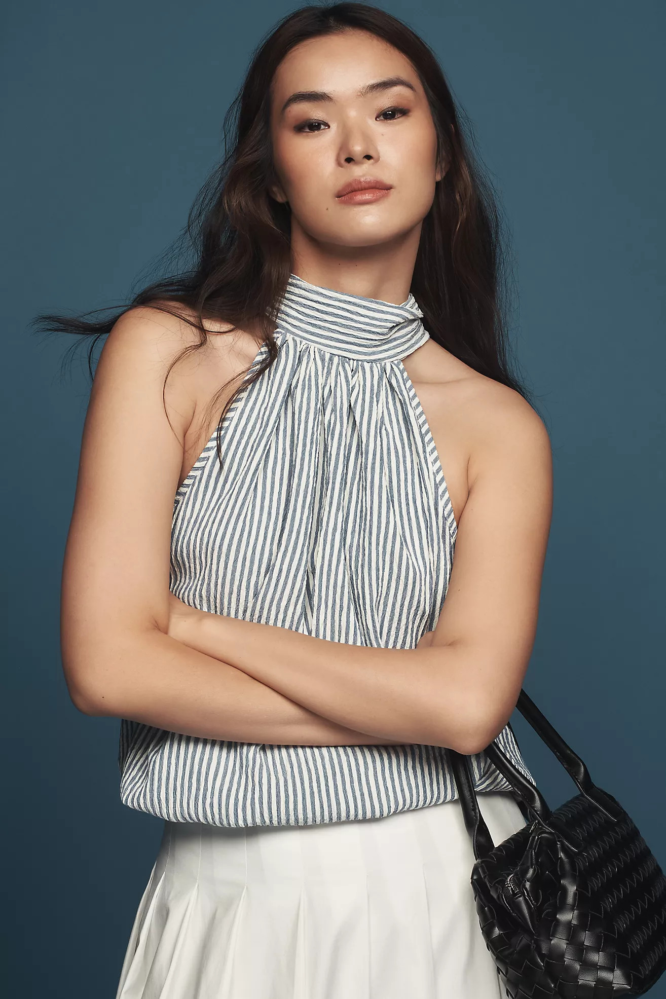 Bishop + Young High-Neck Sleeveless Wrap-Tie Blouse | Anthropologie (US)