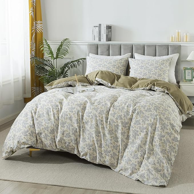 HoneiLife Floral Duvet Cover King - 100% Cotton Comforter Cover,Breathable Bedlinen Set with Zipp... | Amazon (US)