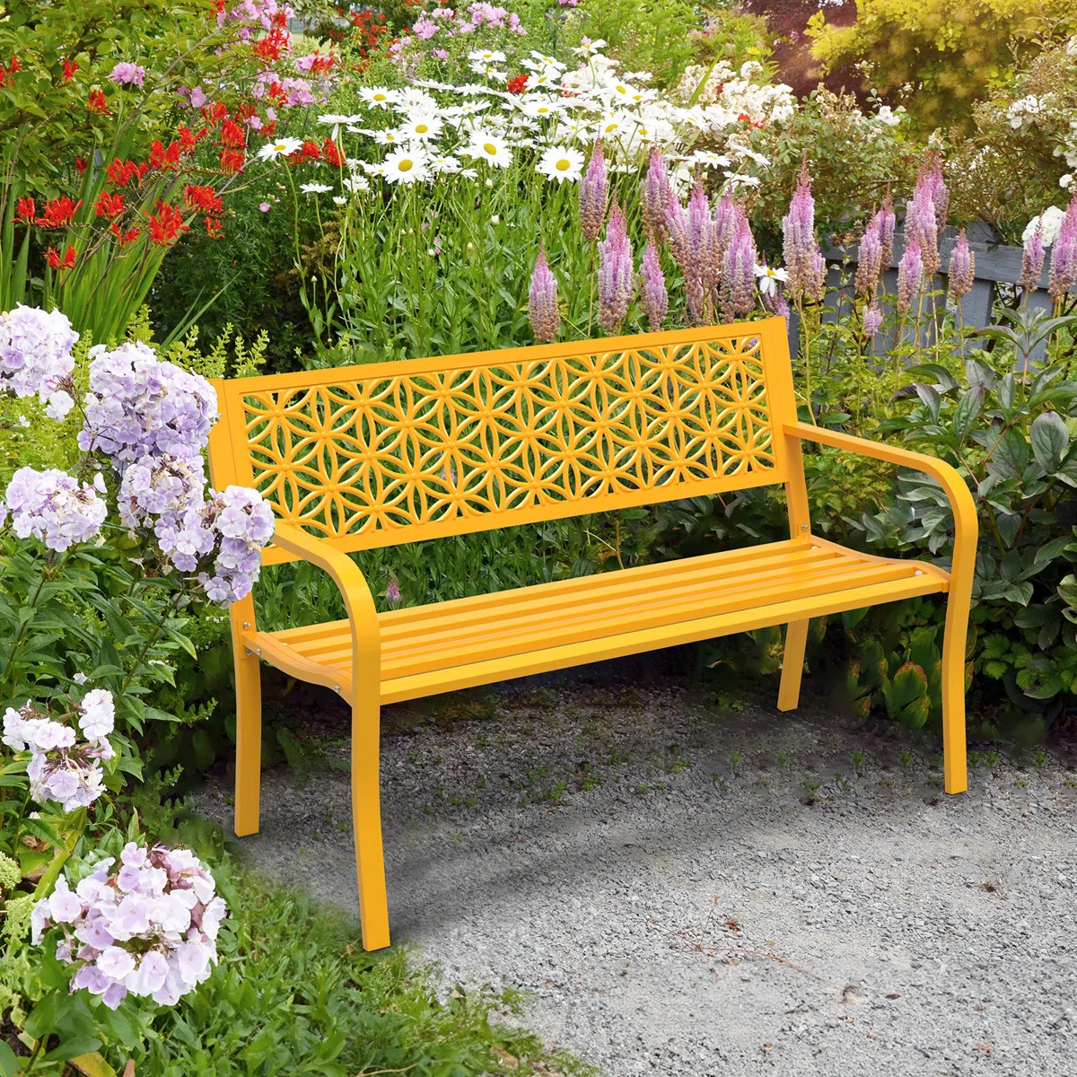 50 in. Metal Outdoor Bench (7 colors available) | Wayfair North America