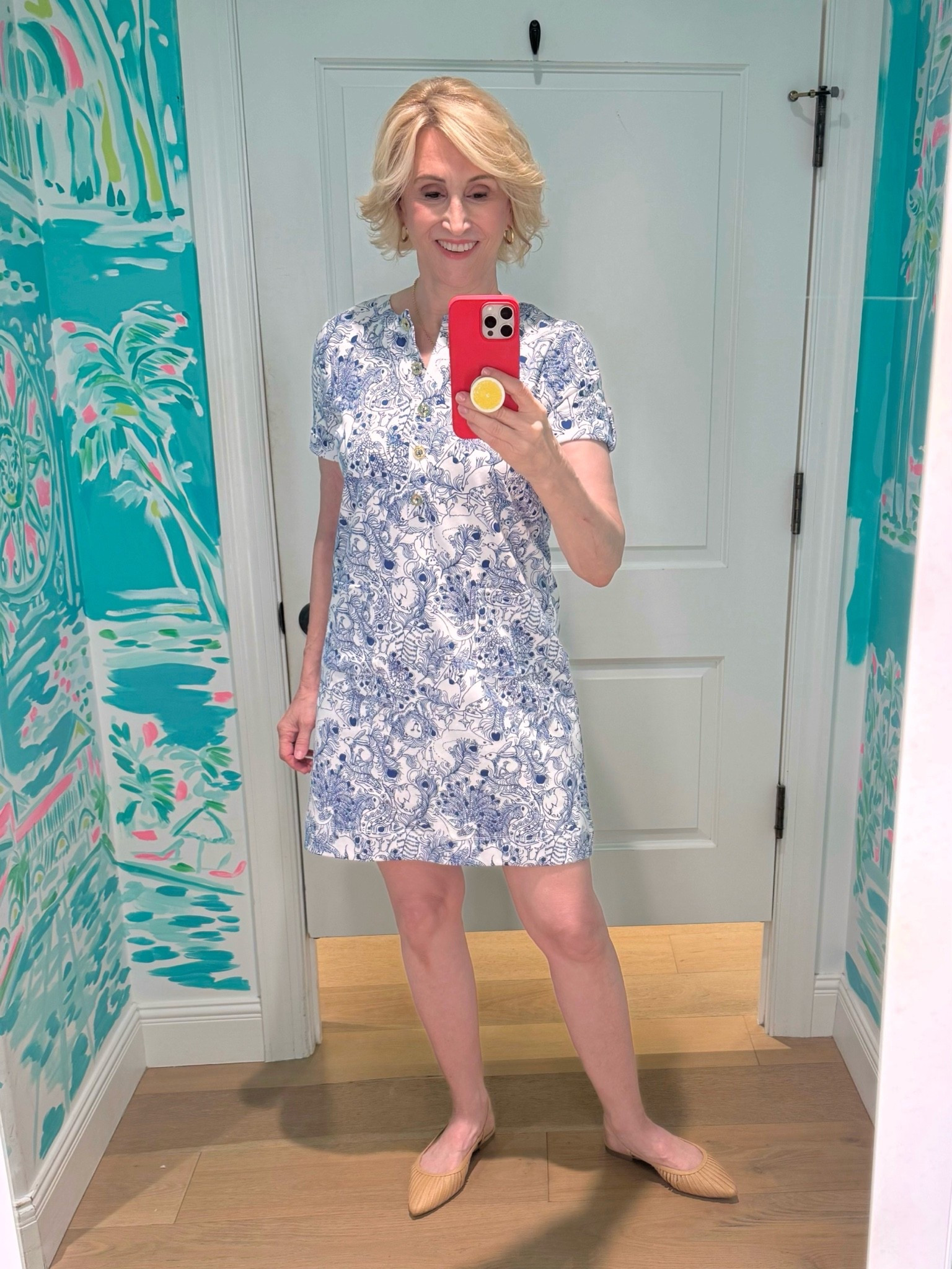 A classic “throw it on and go” kind of day 💙✨

This blue patterned shift dress from Lilly Pulitzer is one of those easy pieces that always feels put together without any effort. I’ve kept it simple with ballet flats, which just makes the whole look feel light, comfortable, and perfect for getting things done in style.

Simple, timeless, and exactly what I reach for on busy days that still deserve a little colour 🌿

#LTKootd #LTKSeasonal #LTKOver40