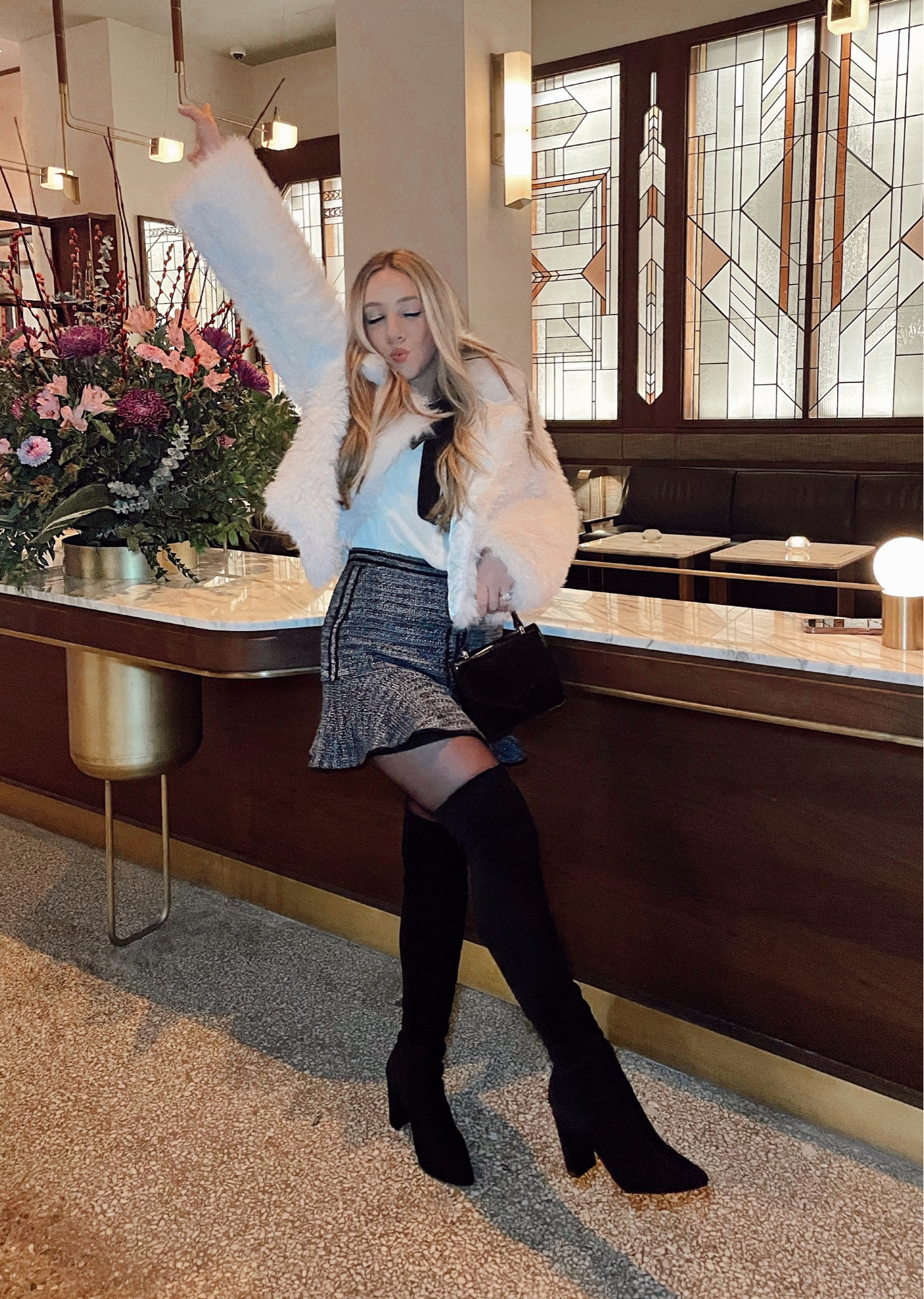 New York City night out!! ⭐️🖤 Loved this cute Blair Waldorf inspired look for our last night in NYC. Linked everything below. 

#nyc #newyorkcity #nightout #girlsnightout #girldates #girlsnight #miniskirt #overthekneeboots 

#LTKshoecrush #LTKparties #LTKtravel