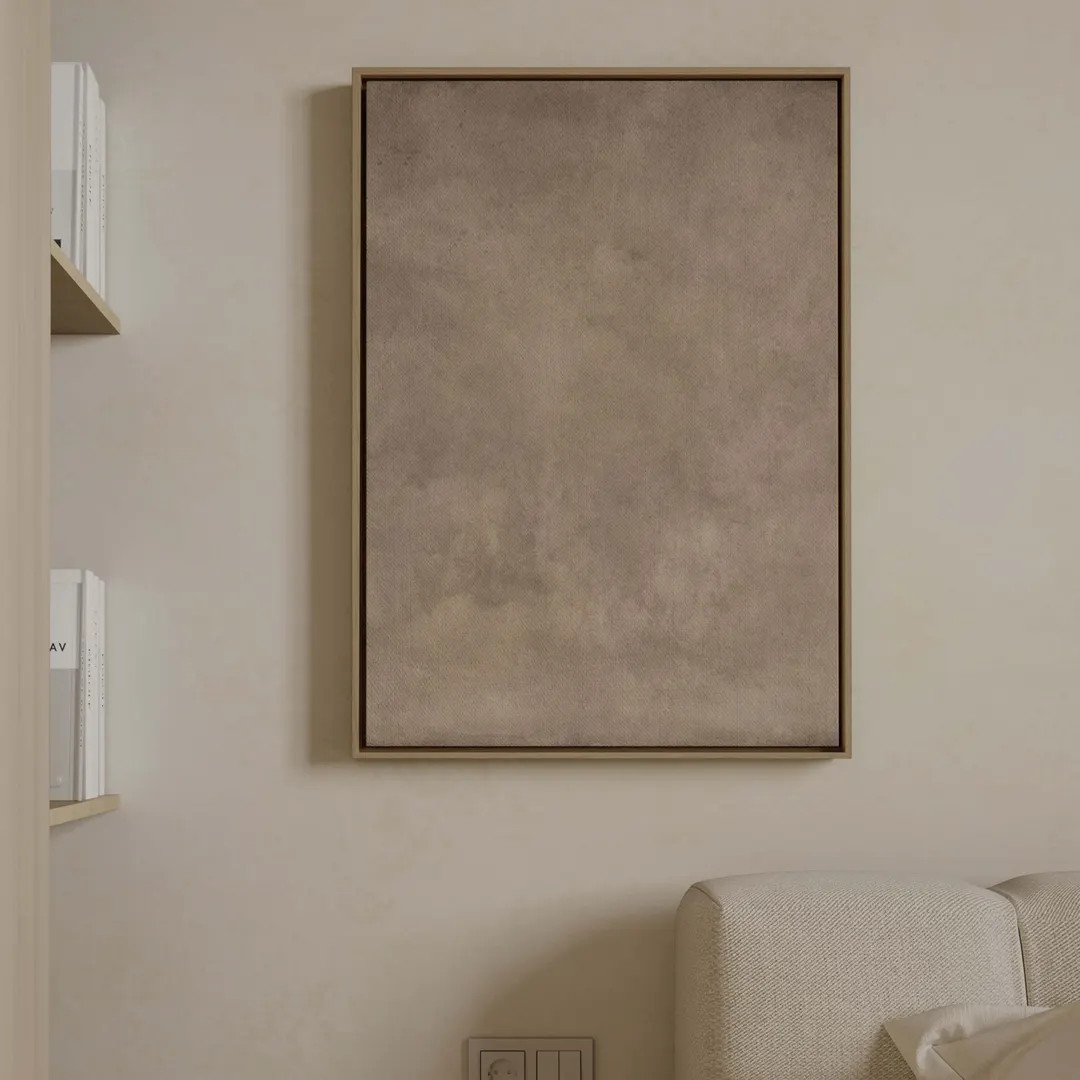 Light Brown Wabi Sabi Canvas Wall Art, Floating Framed Art, Large Living Room Decor, Minimalist E... | Etsy (US)