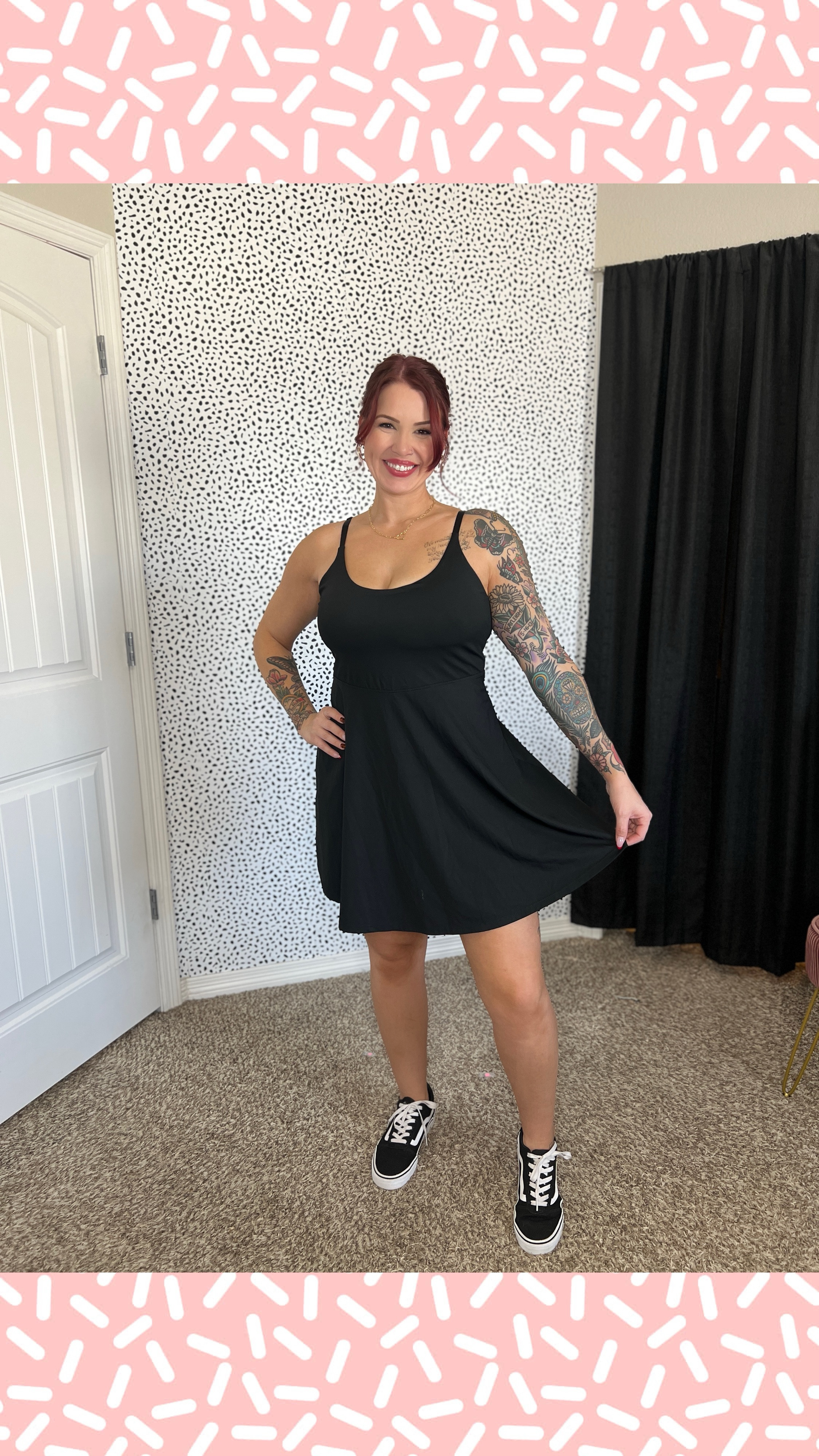 Athletic dress with built in shorts/pockets! Adjustable straps that you can wear how I have them, or you can crisscross them. This dress is so easy to dress up or down! Also has a built in bra, so no need to wear one 🤌🏼
A ton of colors available and perfect for spring/summer! 

I’m wearing a large!

#LTKMidsize #LTKSeasonal #LTKActive