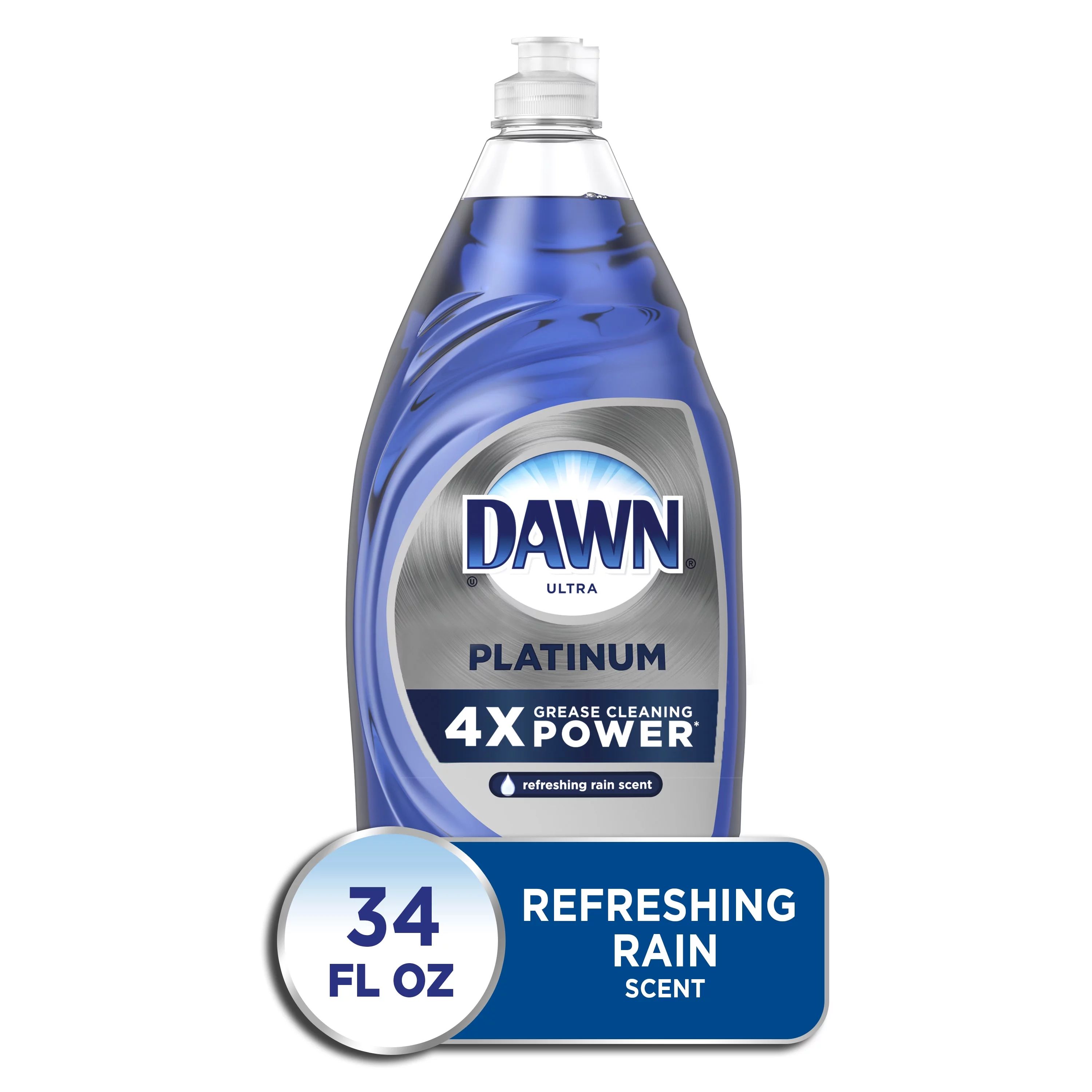 Dawn Platinum Dishwashing Liquid Dish Soap, Refreshing Rain Scent, 34 Fl Oz - Walmart.com | Walmart (US)