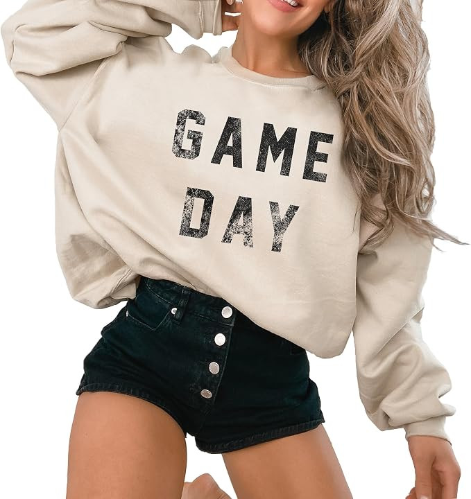 Game Day Sweatshirt, Cute Sports Sweatshirt For Women, Vintage Football Pullover Sweater, Touchdo... | Amazon (US)