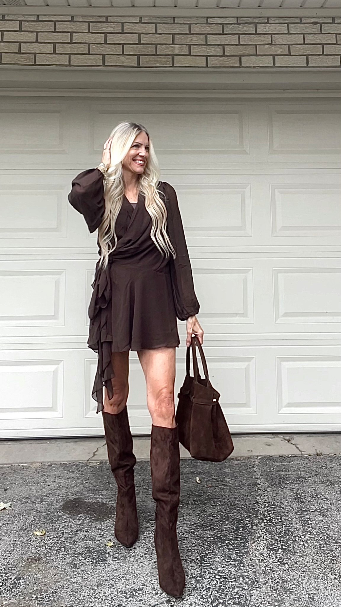 Wrap dress & suede boots 

#abercrombie #fall #dress #suede #boots #outfit #trending 

#LTKFindsUnder100 #LTKOver40 #LTKStyleTip