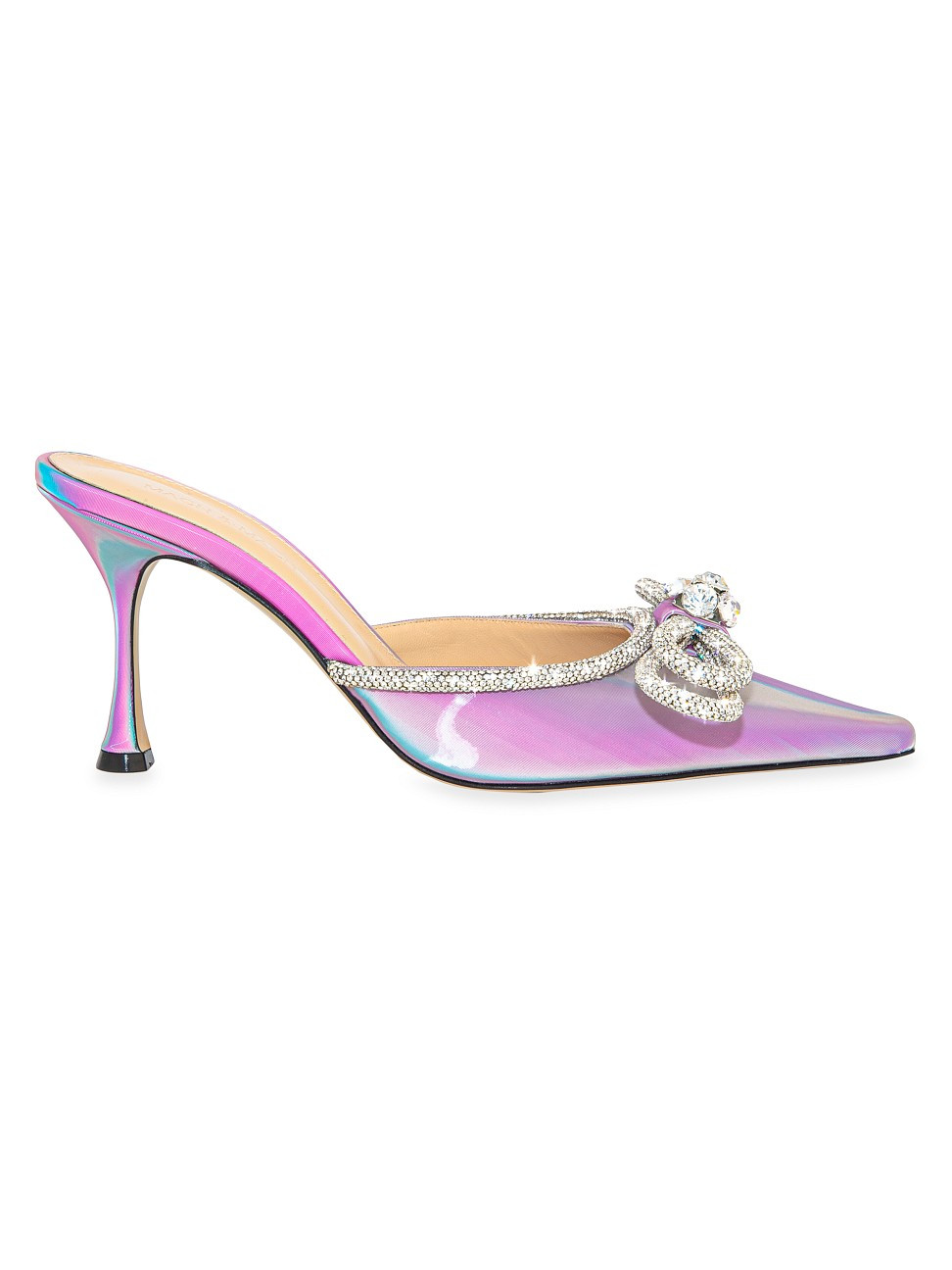 Women's Double Bow Leather Mules - Clear Pink - Size 10.5 | Saks Fifth Avenue