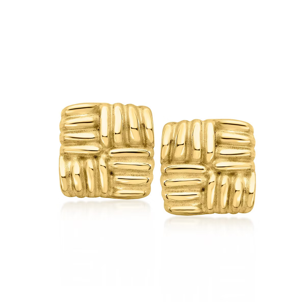 Ross-Simons Italian 18kt Gold Over Sterling Quilted Pattern Earrings | Target