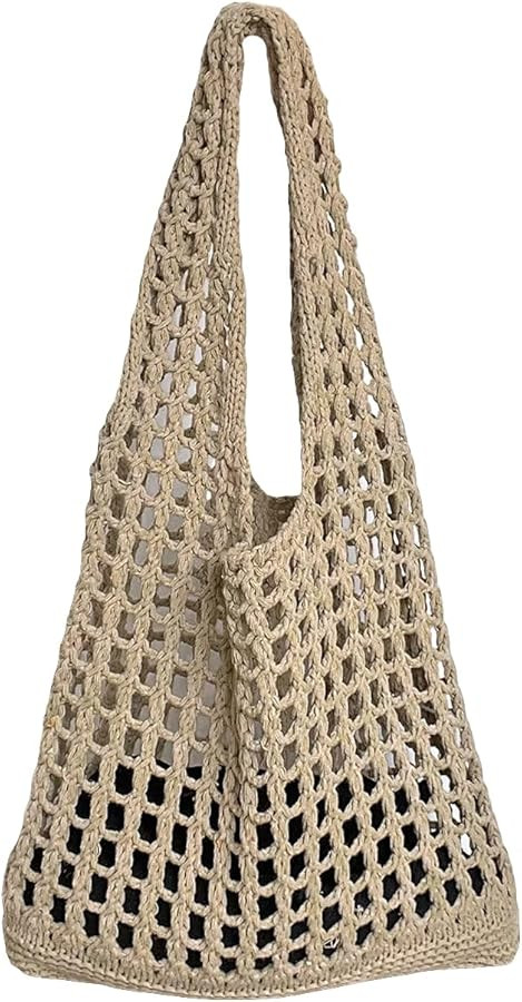Verdusa Women's Hollow Out Knit Tote Handbags Crochet Shoulder Bag | Amazon (US)