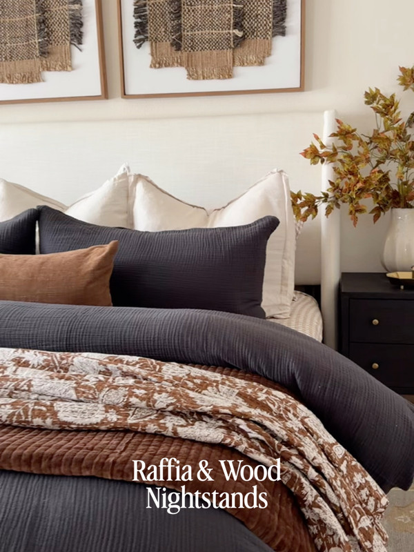 These raffia + wood nightstands are one of my favorite ways we added texture to our…