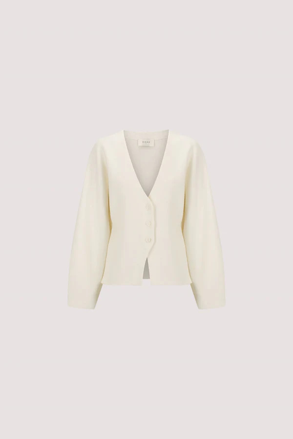 ISLA CREAM V NECK CARDIGAN | DISSH
