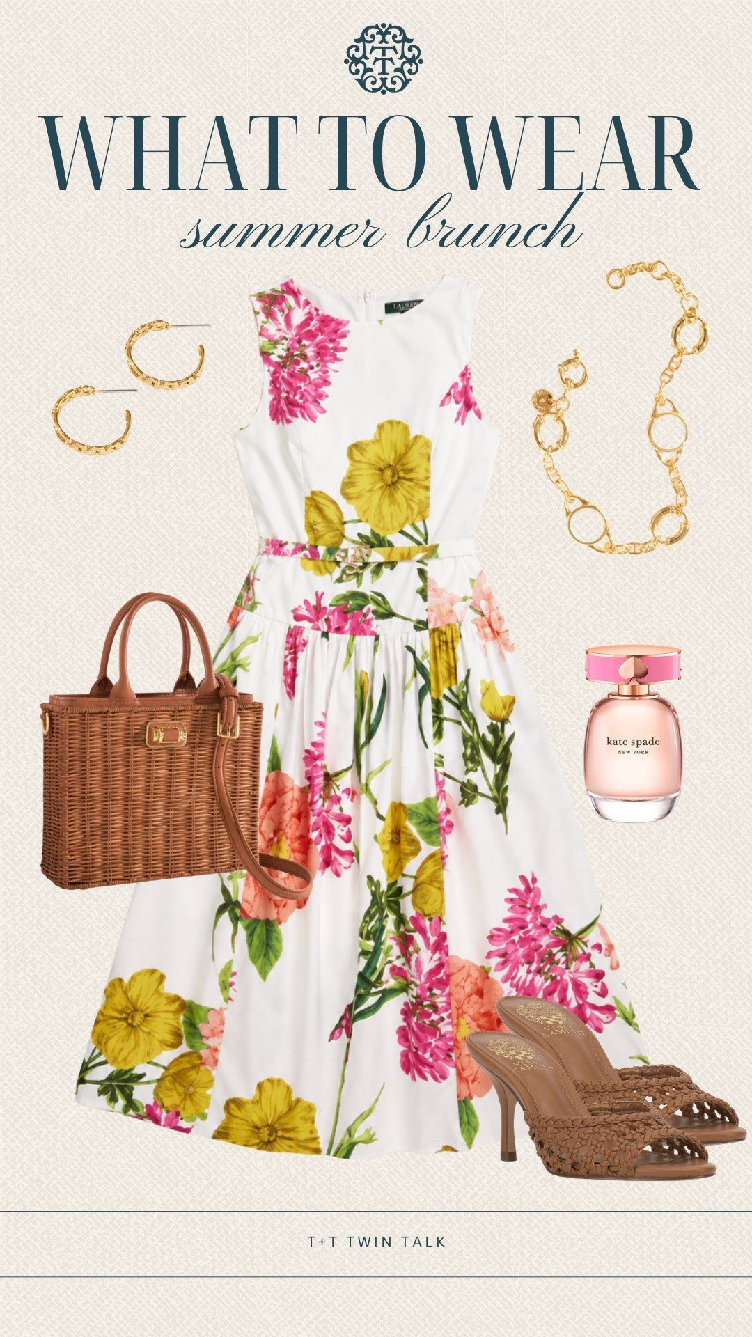 T+T, what to wear! This floral dress is the perfect look for a summer brunch with the prettiest mix of feminine details and easy comfort. Paired with a woven basket purse and simple gold jewelry, it’s one of those outfits that feels styled without trying too hard. Perfect for brunch dates, vacations, or any sunny weekend plans.

#LTKdayinmylife #LTKootd #LTKgrwm