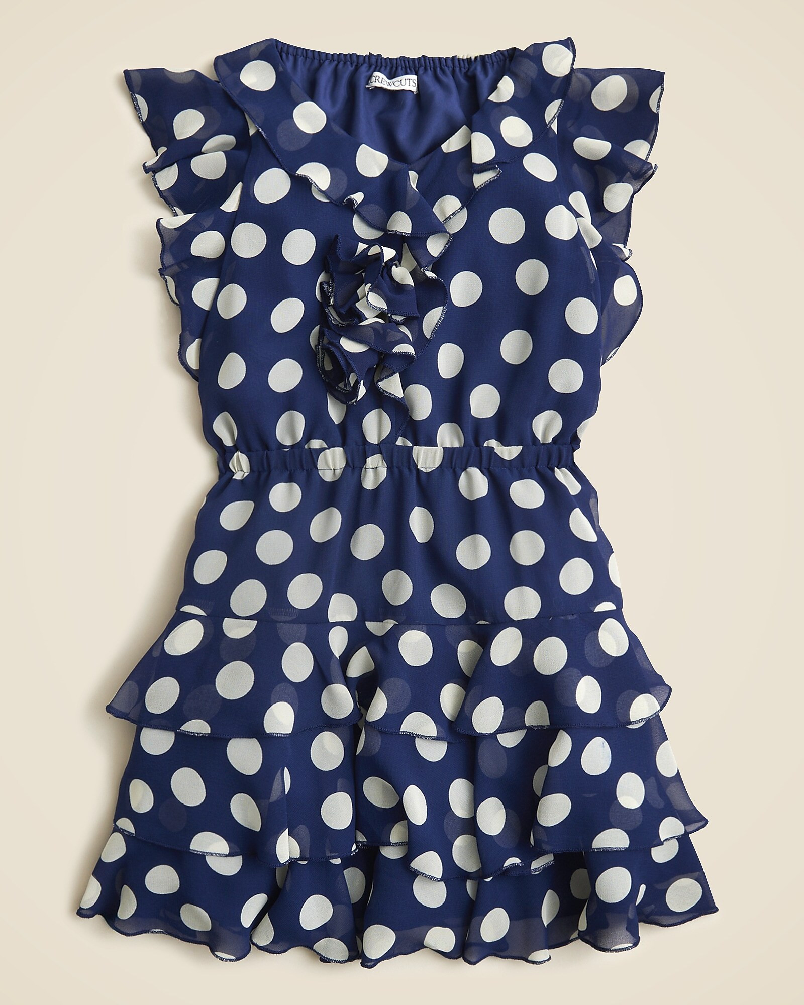 Girls' ruffle-trim dress in chiffon dot | J. Crew US