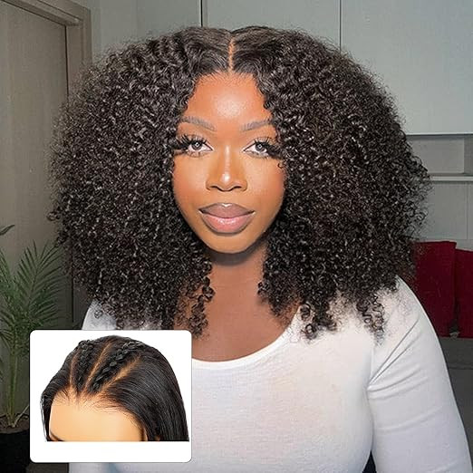 ISEE M-Cap Kinky Curly Wear Go Glueless Wigs Human Hair Pre Plucked Pre Cut Bleached Knots 9x6 HD... | Amazon (US)