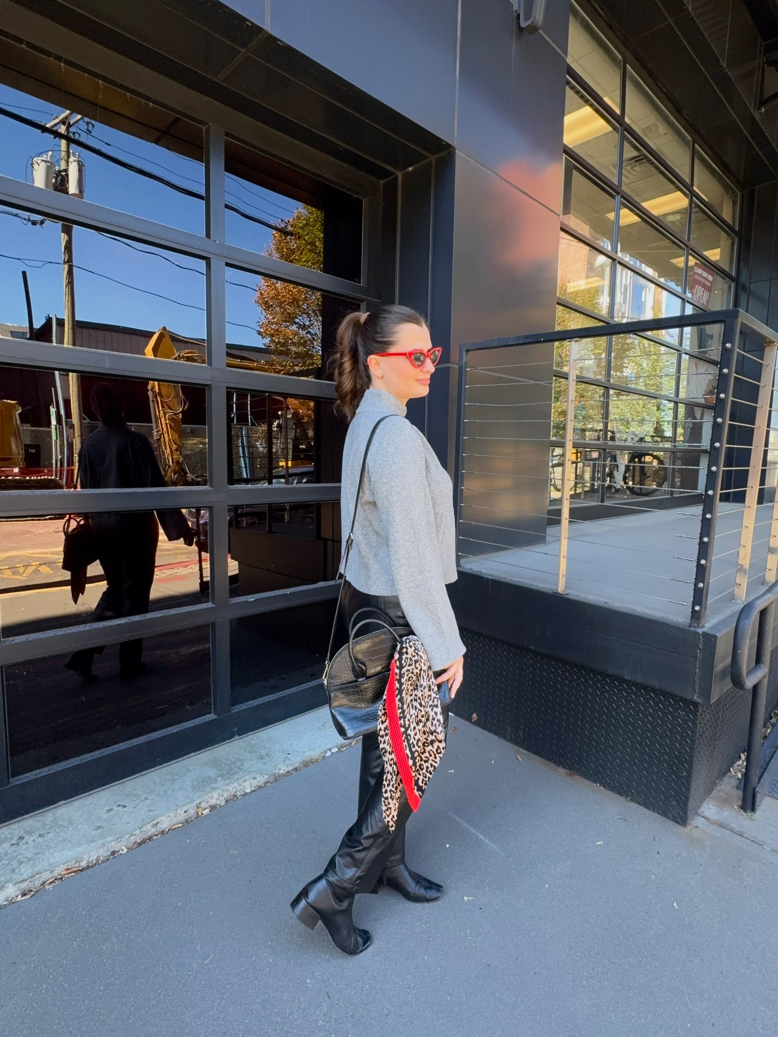 One of my best kept secrets for fall fashion is these leather pants. They’re actually super stretchy and comfortable making them a go-to for me. I like to pair them with a knit sweater and then add some fun accessories. I wanted a little pop of red with the sunglasses and the scarf. Then I added some heeled black boots. 

#LTKSeasonal #LTKFindsUnder100 #LTKStyleTip