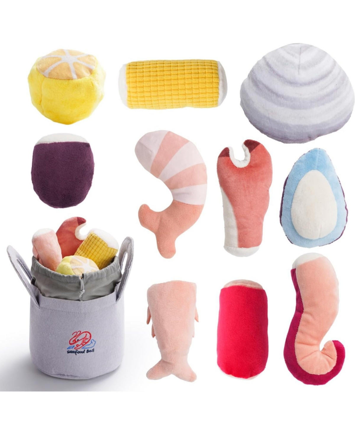 Nocciola 10 Pcs Seafood Boil Dog Toy Set with a Pot,Christmas gift,Squeaky Crinkle Plush Puppy Toy,Interactive Toys,Hide Toys for Small to Medium Dogs | Macy's