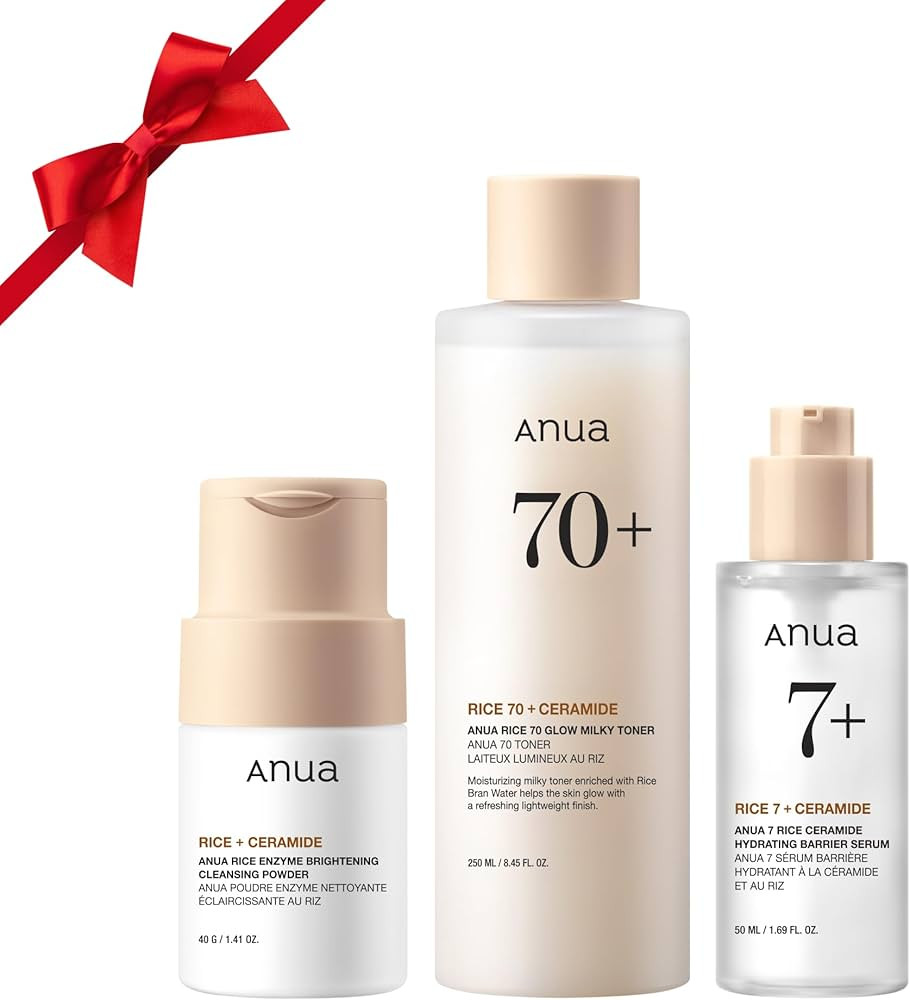 Anua Rice Trio Set : Rice Cleansing Powder & Milky Toner & Hydrating Serum, Marshmallow face mask... | Amazon (US)