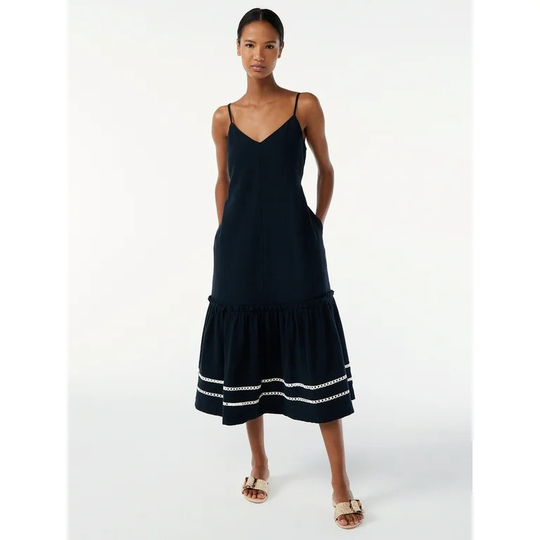 Scoop Women's Bow Back Midi Dress | Walmart (US)