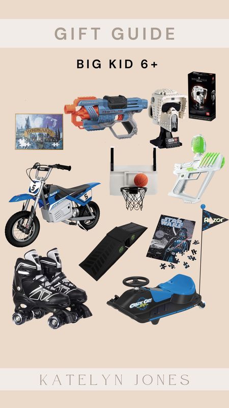 gift guide for big kids / gifts for ages 6 plus / holiday gifts / fun gifts / dirt bike / razor go cart / roller skates / lego set / nurf fug / door basketball / toy gun / puzzle set / 

#LTKHoliday #LTKSeasonal #LTKkids