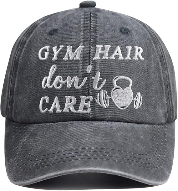 HHNLB Gym Hair Don't Care Hat, Adjustable Wash Cotton Embroidered Adjustable Baseball Cap for Wom... | Amazon (US)