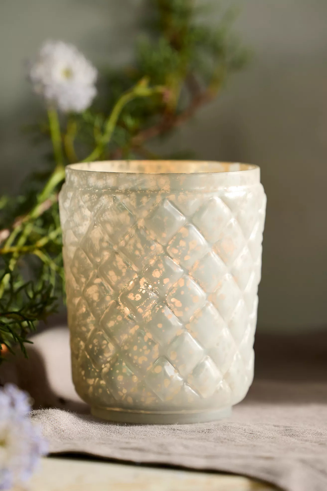 Pressed Mercury Glass Votive | Anthropologie (US)