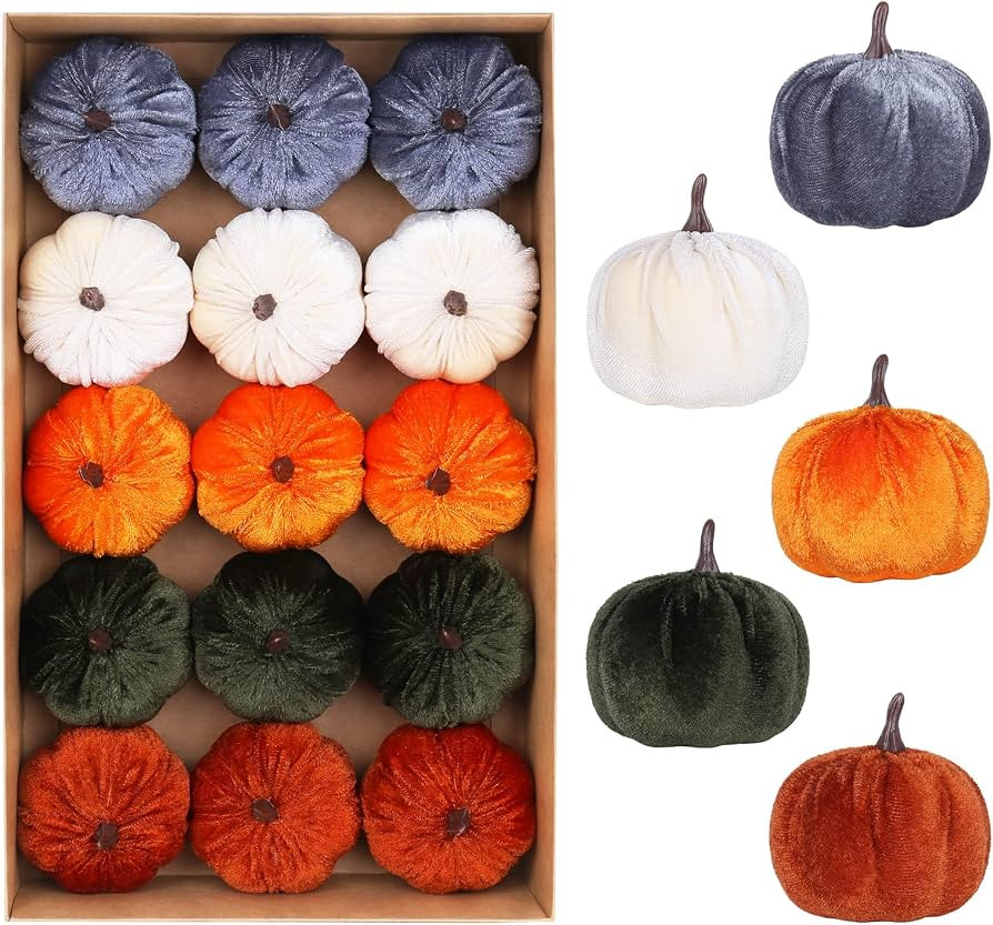 Super Holiday 15PCS Fall Pumpkins for Indoor Autume Thanksgiving Home Decor | Amazon (US)