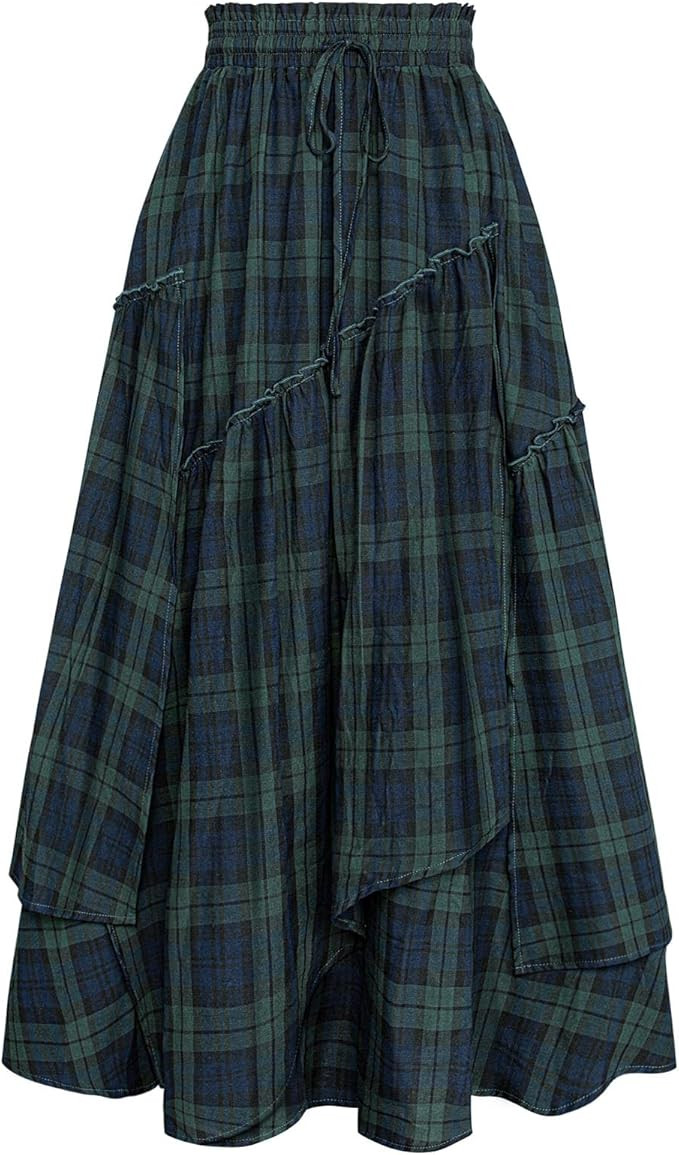 Plaid Long A Line Skirt | Amazon (US)