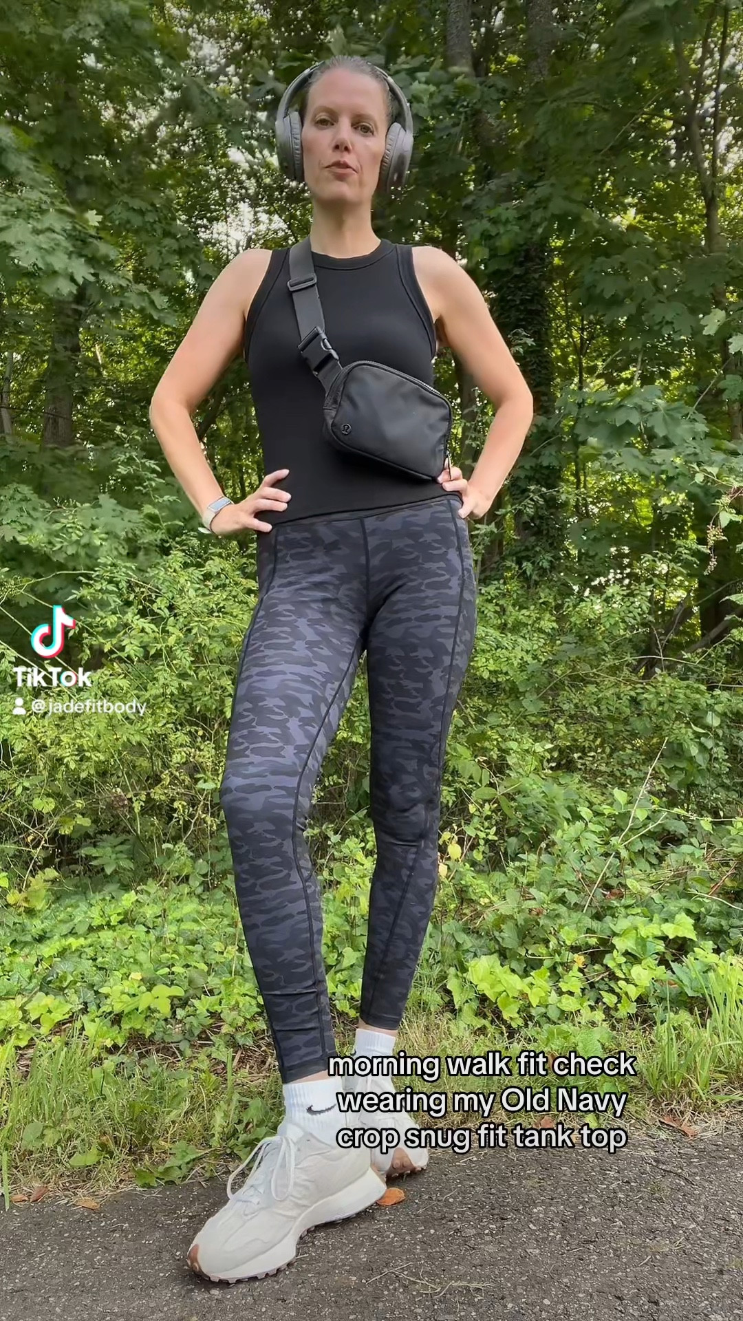 Follow me on TikTok and Instagram  @thejadefile 
Black outfits 
Camouflage leggings 
Tank tops 
Headphones 
Lululemon belt bag
New balance 327 sneakers 
OOTD 
Walking outfit 
What I’m Wearing 
Athleisure clothes 
Athleisure outfit 

#LTKStyleTip #LTKBacktoSchool #LTKFitness