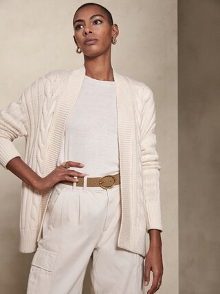 Oversized Cable Cardigan | Banana Republic Factory