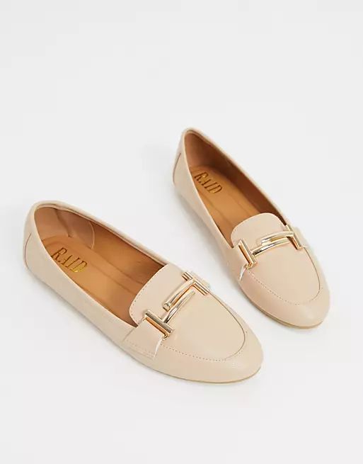 RAID Nidhi loafer with gold snaffle in beige | ASOS (Global)