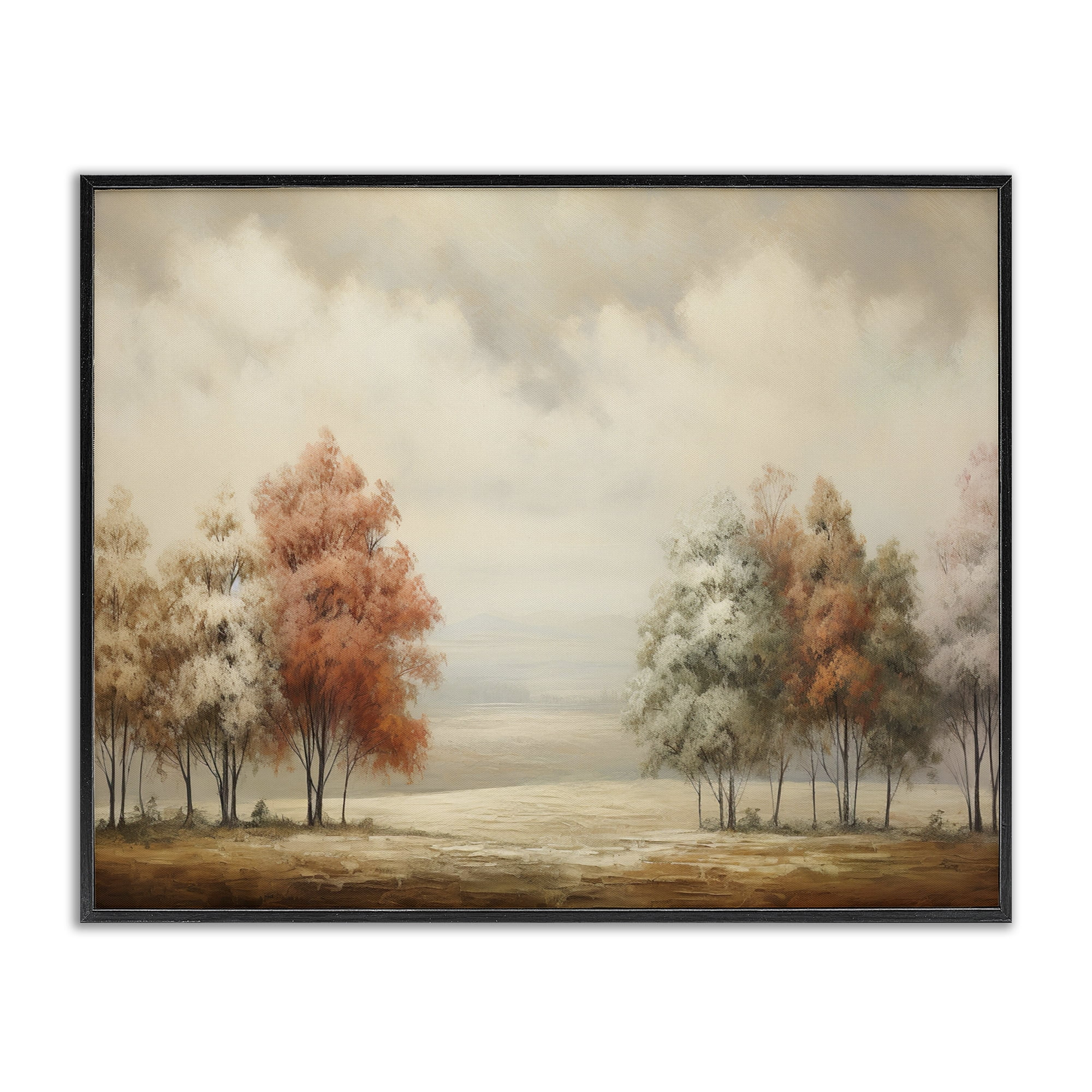 Stupell Industries Muted Autumn Treeline Landscape & Nature Painting Black Framed Art Print Wall Art, 14 x 11 - Walmart.com | Walmart (US)