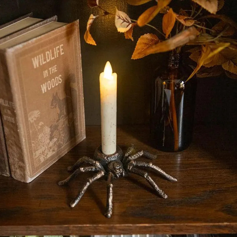 Vintage Spooky Spider Taper Candle Holder | Etsy (Global)